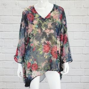 Alembika Butterfly Blouse, Flora Size:XL NWT! RT212F!